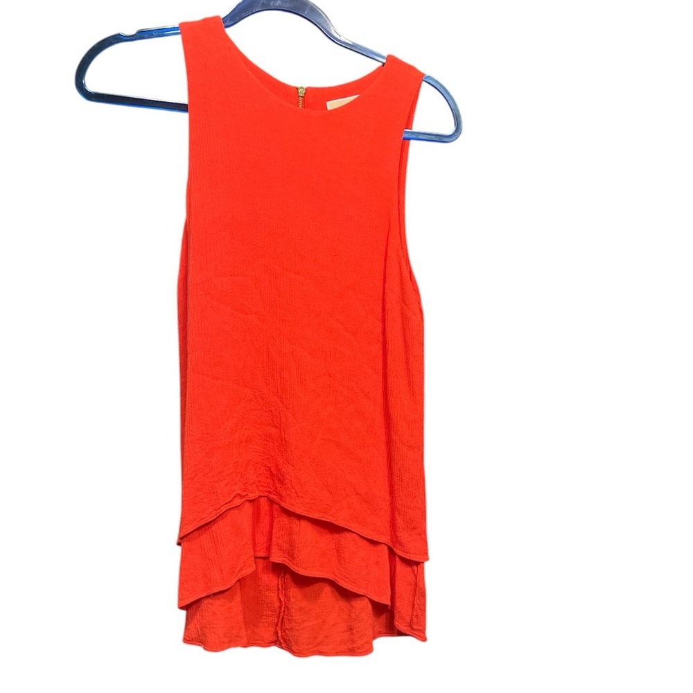 Michael Kors Size 4 Orange Red Layered Sleeveless Top